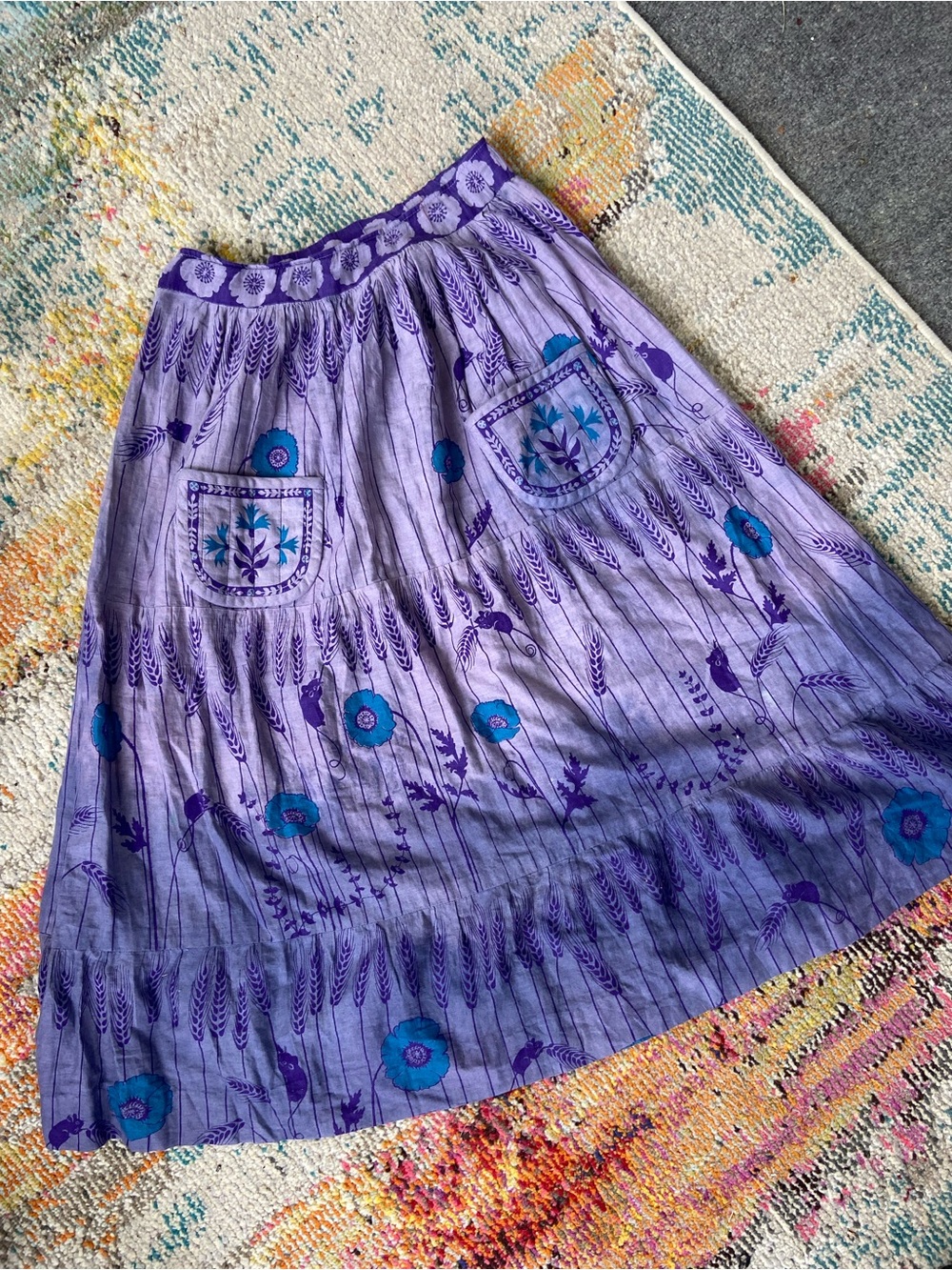 Vintage Hand Dyed 70s Cotton Skirt